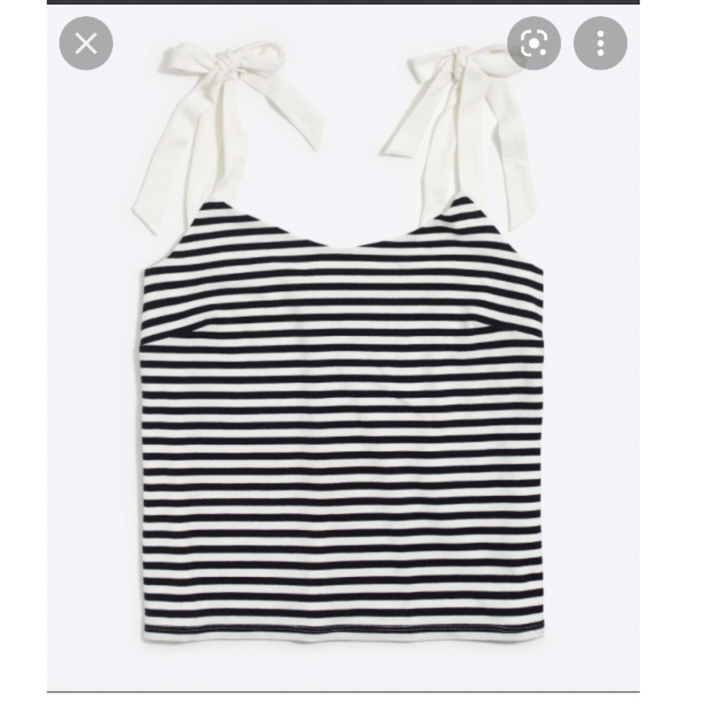 Jcrew Striped Shoulder Tie Top